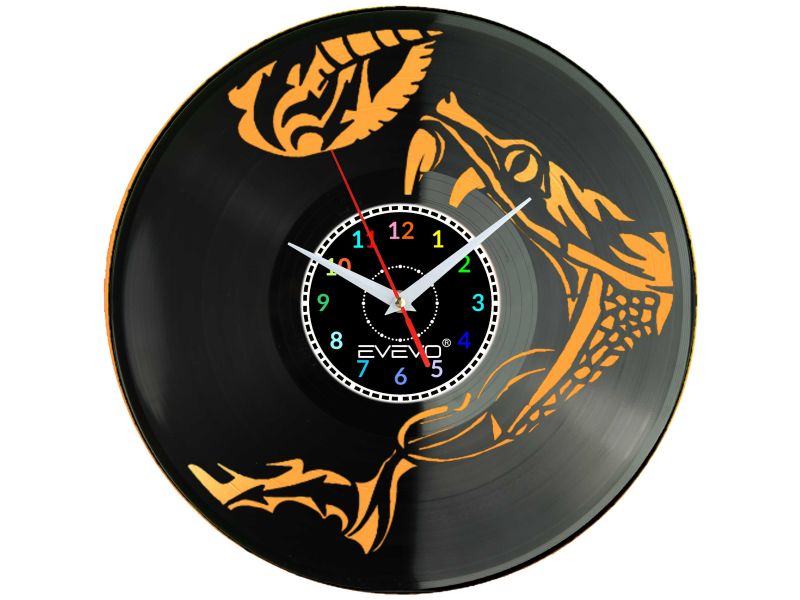 Zegar Ścienny Wąż Gad Żmija Pyton Winylowy Dekoracyjny Nowoczesny Prezent Dla Niego Dla Niej EVEVO C0009