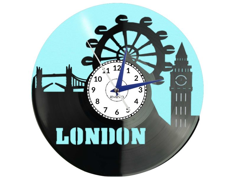 🕒 Zegar EVEVO C0012 🏙️ Londyn Anglia 🇬🇧 🎁 Idealny prezent i dekoracja pokoju 🏠 Artystyczny motyw Tamizy i panoramy miasta ⏰