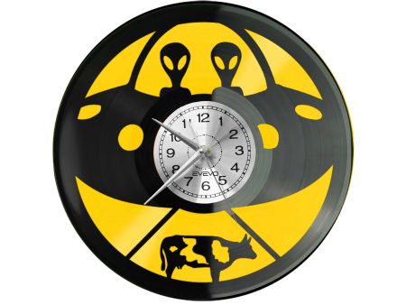 zegar scienny winylowy, zegar UFO, zegar statek kosmiczny, dekoracja pokoju sci fi, prezent dla milosnika kosmosu