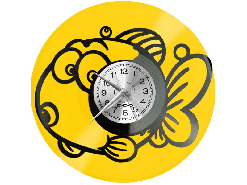 🕒 Zegar EVEVO C0014 🐟 Ryba Rybka 🎁 Idealny prezent dla miłośników akwarystyki 🌊 Kolorowa i stylowa dekoracja wnętrza ⏰