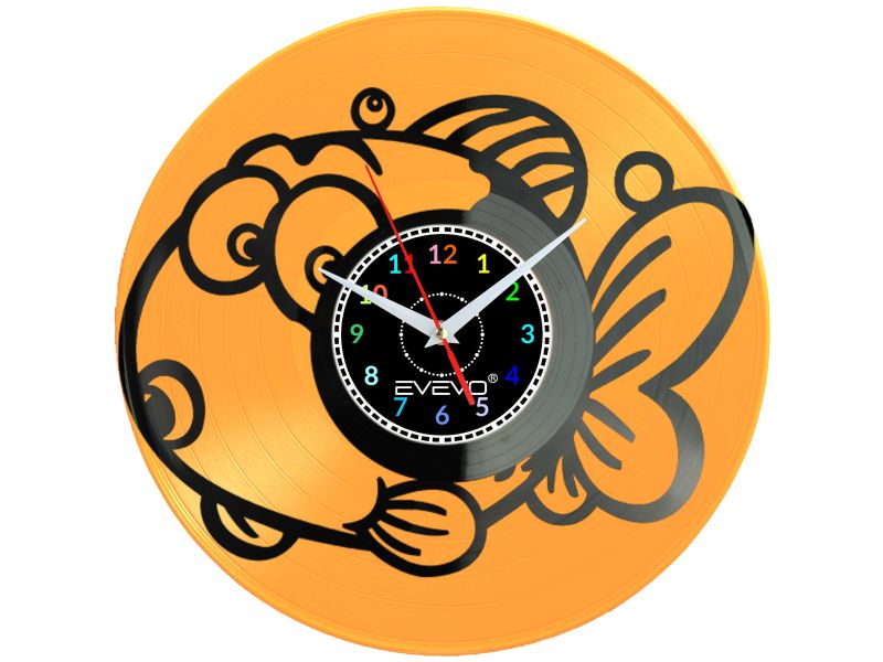 🕒 Zegar EVEVO C0014 🐟 Ryba Rybka 🎁 Idealny prezent dla miłośników akwarystyki 🌊 Kolorowa i stylowa dekoracja wnętrza ⏰