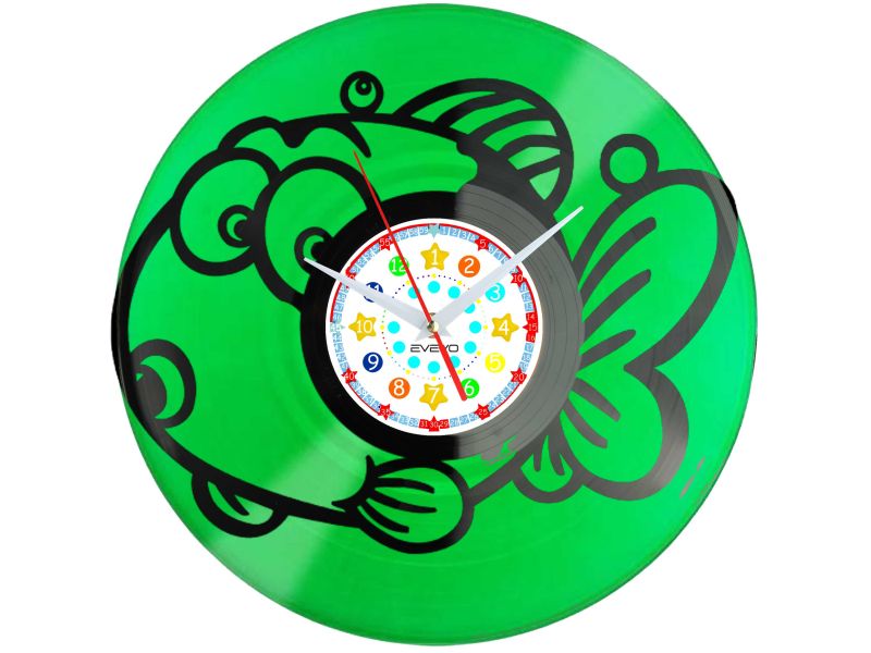 🕒 Zegar EVEVO C0014 🐟 Ryba Rybka 🎁 Idealny prezent dla miłośników akwarystyki 🌊 Kolorowa i stylowa dekoracja wnętrza ⏰