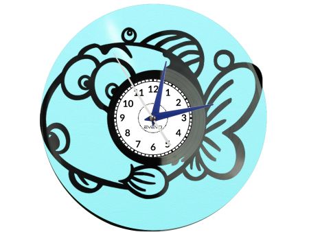 zegar ścienny winylowy, zegar ryba, zegar rybka, zegar rybcia, zegar rybunia, dekoracja pokoju dziecka,