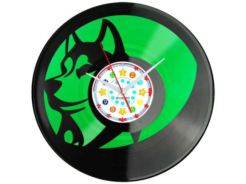 🕒 Zegar EVEVO C0019 🐺 Wilk Basior Kojot 🎁 Idealny prezent dla miłośników zwierząt 🌲 Stylowa i unikalna dekoracja wnętrza ⏰