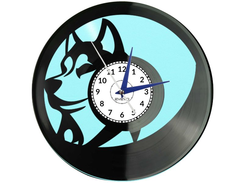 zegar ścienny winylowy, zegar wilk, zegar basior, zegar kojot, dekoracja pokoju młodzieżowego, prezent dla miłośnika zwierząt,