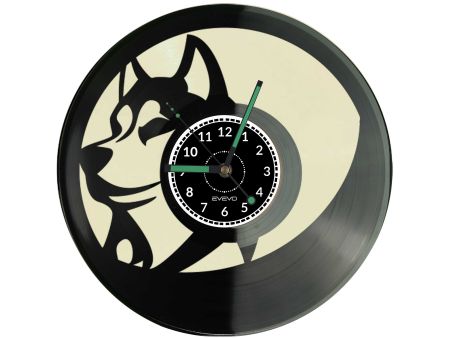 zegar ścienny winylowy, zegar wilk, zegar basior, zegar kojot, dekoracja pokoju młodzieżowego, prezent dla miłośnika zwierząt,