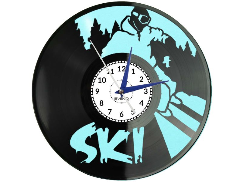 🕒 Zegar EVEVO C0018 ⛷️ Ski Narciarstwo Narty 🎁 Idealny prezent dla miłośników sportów zimowych ❄️ Stylowa dekoracja pokoju ⏰