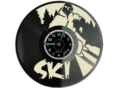 🕒 Zegar EVEVO C0018 ⛷️ Ski Narciarstwo Narty 🎁 Idealny prezent dla miłośników sportów zimowych ❄️ Stylowa dekoracja pokoju ⏰