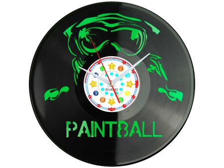zegar ścienny winylowy, zegar paintball, zegar strzelanka, prezent dla miłośnika sportu