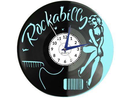 zegar rock and roll, zegar rockabilly, zegar winylowy muzyka, zegar ścienny retro, zegar rockowy, prezent dla muzyka