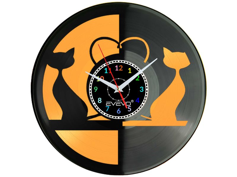 🐱 ZEGAR ŚCIENNY KOT PREZESA DACHOWIEC 💿 Winylowy Zegar Dekoracyjny Prezent Upominek Dla Niej Dla Niego EVEVO