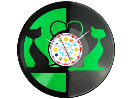 🐱 ZEGAR ŚCIENNY KOT PREZESA DACHOWIEC 💿 Winylowy Zegar Dekoracyjny Prezent Upominek Dla Niej Dla Niego EVEVO