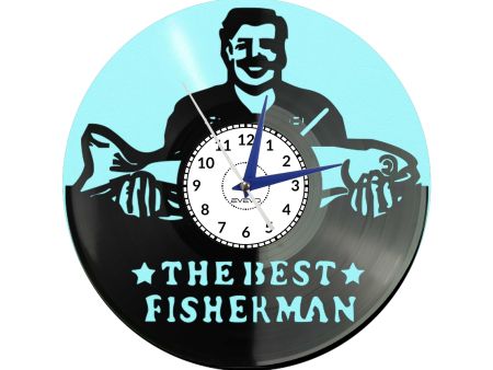 🎣 NAJLEPSZY RYBAK WĘDKARSTWO Z PŁYTY WINYLOWEJ KOLOROWE TŁO DLA NIEGO DLA NIEJ PREZENT UPOMINEK PODARUNEK