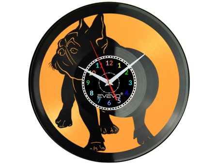 BULDOG FRANCUSKI BULEK FRANCUZ PIES Z PŁYTY WINYLOWEJ KOLOROWE TŁO DLA NIEGO DLA NIEJ PREZENT UPOMINEK PODARUNEK C0034