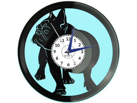 buldog francuski, bulek, francuz, pies, zegar z płyty winylowej, kolorowe tło, dla niego dla niej, prezent dla miłośnika psów