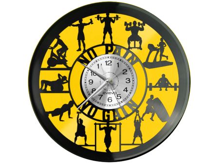 FITNESS NO PAIN NO GAIN Z PŁYTY WINYLOWEJ KOLOROWE TŁO DLA NIEGO DLA NIEJ PREZENT UPOMINEK PODARUNEK C0035