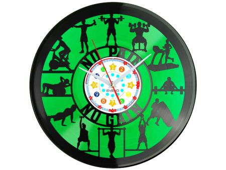 FITNESS NO PAIN NO GAIN Z PŁYTY WINYLOWEJ KOLOROWE TŁO DLA NIEGO DLA NIEJ PREZENT UPOMINEK PODARUNEK C0035