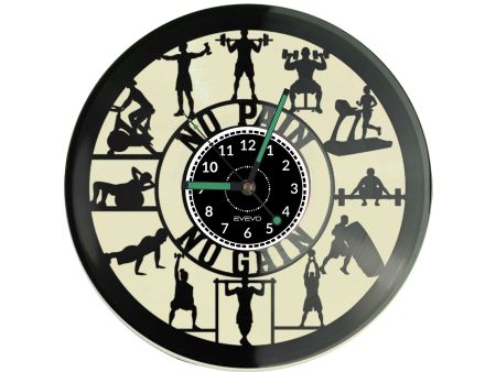 🏋️‍♂️ FITNESS NO PAIN NO GAIN Z PŁYTY WINYLOWEJ KOLOROWE TŁO DLA NIEGO DLA NIEJ PREZENT UPOMINEK PODARUNEK