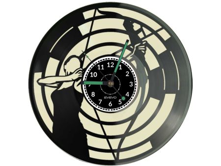 ZEGAR ŚCIENNY ŁUCZNIK STRZELEC ARCHER Z PŁYTY WINYLOWEJ KOLOROWE TŁO DLA NIEGO DLA NIEJ PREZENT UPOMINEK PODARUNEK C0037 EVEVO