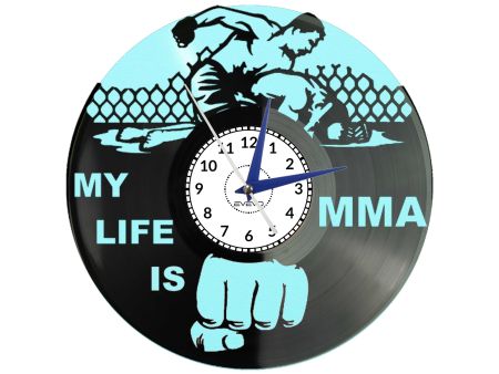 🥋 MY LIFE IS MMA MIESZANE SZTUKI WALKI 💪 ZEGAR Z PŁYTY WINYLOWEJ KOLOROWE TŁO 🎁 Idealny prezent dla fanów sportów walki 🥊