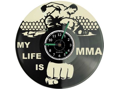 🥋 MY LIFE IS MMA MIESZANE SZTUKI WALKI 💪 ZEGAR Z PŁYTY WINYLOWEJ KOLOROWE TŁO 🎁 DLA NIEGO DLA NIEJ