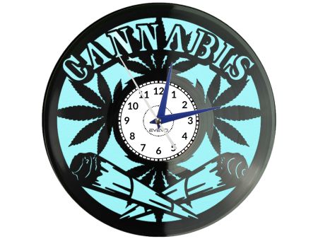 🌿 ZEGAR PASJONATA CANNABIS Z PŁYTY WINYLOWEJ KOLOROWE TŁO 🌈 Idealny prezent i dekoracja dla miłośników konopi i chilloutu ✨