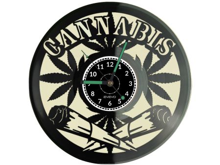 🌿 ZEGAR PASJONATA CANNABIS Z PŁYTY WINYLOWEJ KOLOROWE TŁO 🌈 Idealny prezent i dekoracja dla miłośników konopi i chilloutu ✨