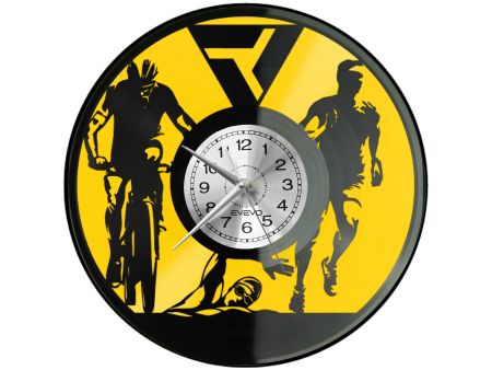 zegar ironman, zegar triathlon, zegar sportowy, zegar dla sportowca, zegar winylowy ironman, zegar dekoracyjny triathlon