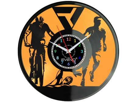 zegar ironman, zegar triathlon, zegar sportowy, zegar dla sportowca, zegar winylowy ironman,