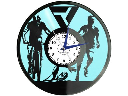 zegar ironman, zegar triathlon, zegar sportowy, zegar dla sportowca, zegar winylowy ironman