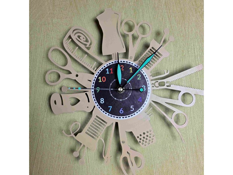 Zegar Krawcowej Ścienny Kolor Winyl Płyta Winylowa Prezent Urodziny Upominek EVEVO evevo.pl W0049K