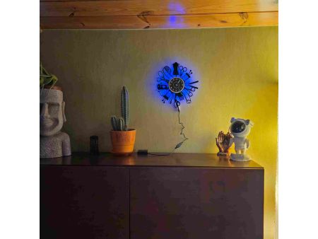 Szycie Maszyna do Szycia Zegar Ścienny Podświetlany LED RGB Na Pilota Płyta Winylowa Nowoczesny Na Prezent Urodziny W0049LED