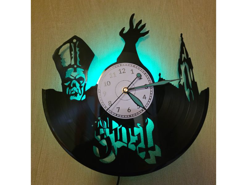 Ghost of Yotei Zegar Ścienny Podświetlenie LED Pilot RGB Winyl Płyta Winylowa Prezent Urodziny Upominek EVEVO evevo.pl V0006LED