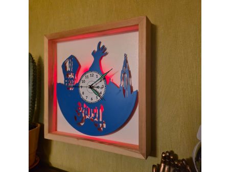 Ghost of Yotei Zegar Ścienny z Używanej Płyty Winylowej Kolor LED Ramka Drewniana Prezent Upominek Dla Fana evevo.pl V0006KRL