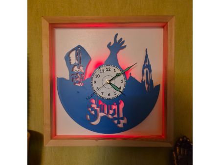 Ghost of Yotei Zegar Ścienny z Używanej Płyty Winylowej Kolor LED Ramka Drewniana Prezent Upominek Dla Fana evevo.pl V0006KRL