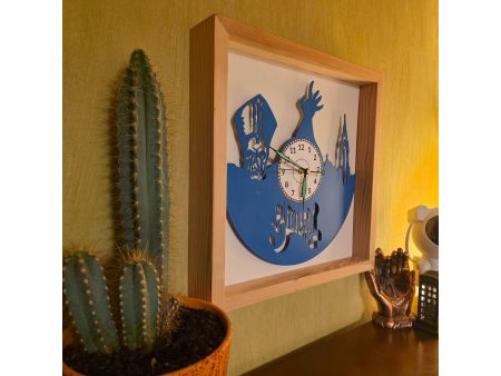 Ghost of Yotei Zegar Ścienny z Używanej Płyty Winylowej Kolor w Drewnianej Ramce 35x35cm Prezent Upominek evevo.pl V0006KR