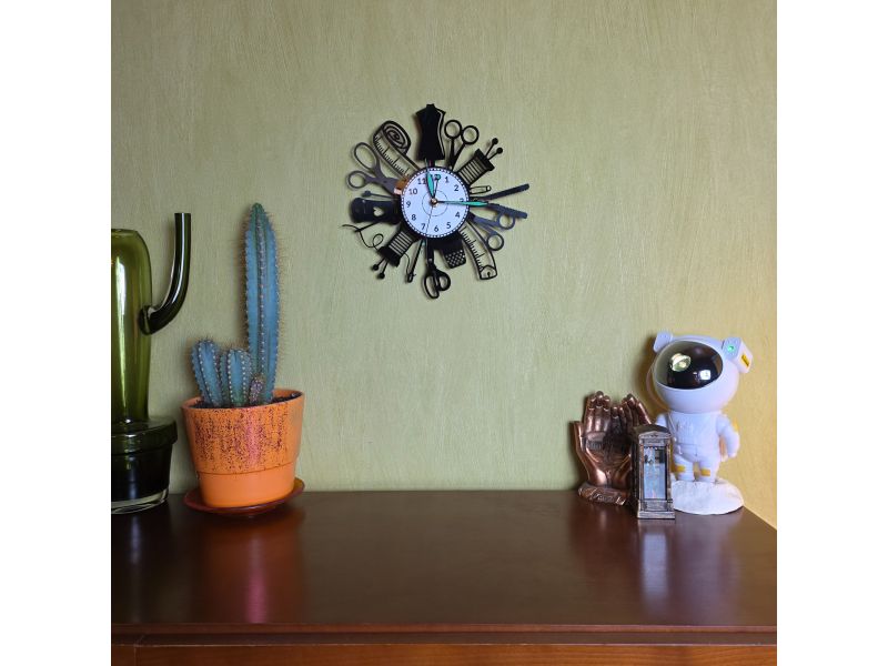 KRAWIECTWO SZYCIE MASZYNA DO SZYCIA ZEGAR ŚCIENNY PŁYTA WINYLOWA PREZENT UPOMINEK URODZINY DLA NIEJ DLA NIEGO EVEVO.PL W0049