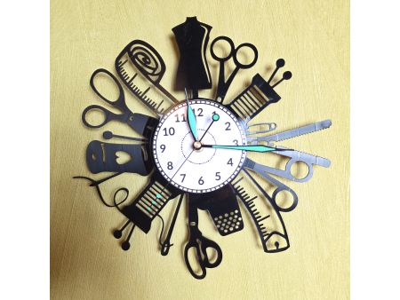 KRAWIECTWO SZYCIE MASZYNA DO SZYCIA ZEGAR ŚCIENNY PŁYTA WINYLOWA PREZENT UPOMINEK URODZINY DLA NIEJ DLA NIEGO EVEVO.PL W0049