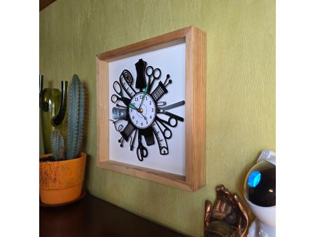 Zegar Krawcowej  Zegar Ścienny Drewniana Ramka 35x35cm Winyl Płyta Winylowa Prezent Urodziny Upominek EVEVO W0049R