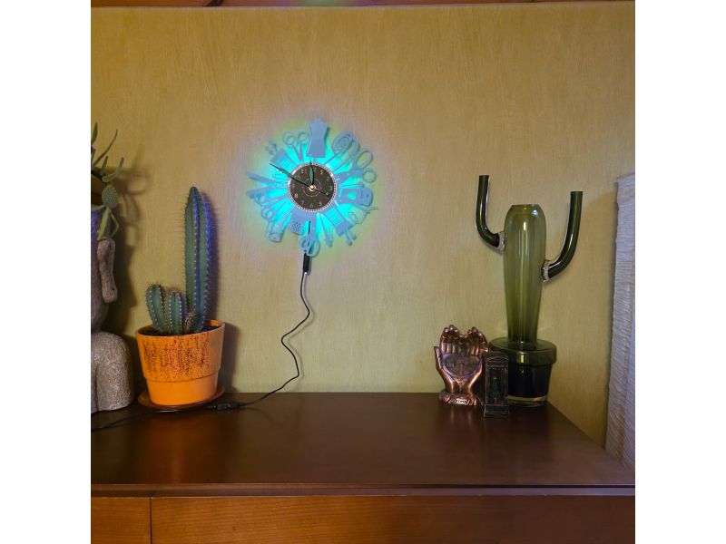 Zegar Krawcowej Ścienny Kolor LED RGB Pilot Winyl Płyta Winylowa Prezent Urodziny Upominek EVEVO evevo.pl W0049KLED