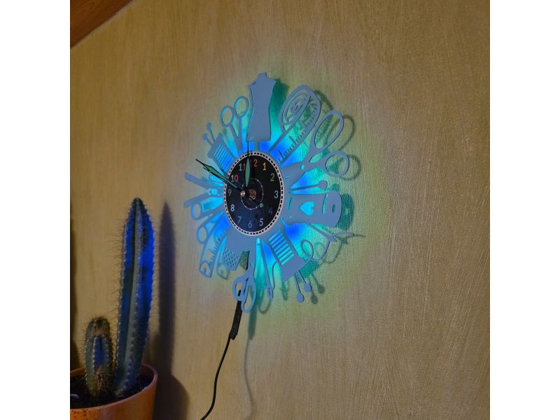 Zegar Krawcowej Ścienny Kolor LED RGB Pilot Winyl Płyta Winylowa Prezent Urodziny Upominek EVEVO evevo.pl W0049KLED