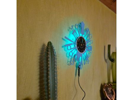 Zegar Krawcowej Ścienny Kolor LED RGB Pilot Winyl Płyta Winylowa Prezent Urodziny Upominek EVEVO evevo.pl W0049KLED