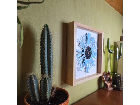 Zegar Krawcowej Ścienny Ramka 35x35cm i Kolorowa Płyta Winylowa Prezent Upominek Podarunek Gift EVEVO W0049KR