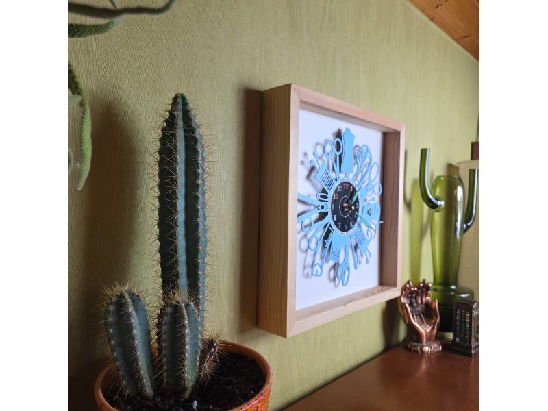 Zegar Krawcowej Ścienny Ramka 35x35cm i Kolorowa Płyta Winylowa Prezent Upominek Podarunek Gift EVEVO W0049KR