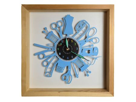 Zegar Krawcowej Ścienny Ramka 35x35cm i Kolorowa Płyta Winylowa Prezent Upominek Podarunek Gift EVEVO W0049KR