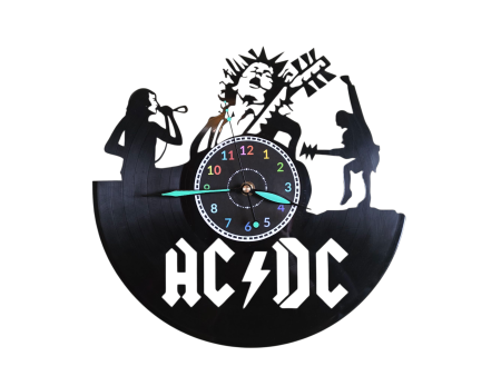 AC-DC ACDC AC/DC Zegar Ścienny Z Płyty Winylowej Zegar Winylowy Rockowy Prezent Dla Niej I Dla Niego evevo.pl V0008