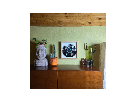 AC/DC Zegar Ścienny w Drewnianej Ramce 35x35cm z Płyty Winylowej Zegar Rockowy Prezent Dla Fana V0008R