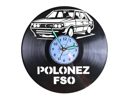 Polonez FSO Zegar Ścienny z płyty winylowej Oryginalny prezent i upominek dla fana motoryzacji