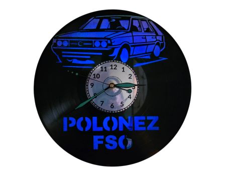 Polonez FSO Zegar Ścienny Winyl Płyta Winylowa LED RGB Pilot Prezent Urodziny Upominek dla Fana EVEVO evevo.pl V0001LED