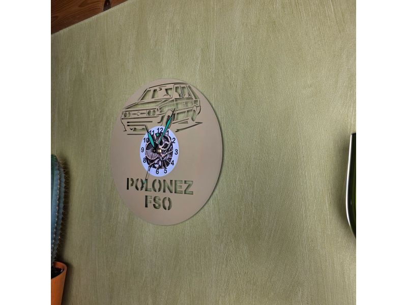 Polonez FSO Zegar Ścienny Kolorowy Płyta Winylowa Prezent Urodziny Upominek EVEVO evevo.pl V0001K